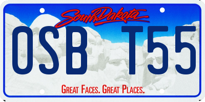 SD license plate 0SBT55