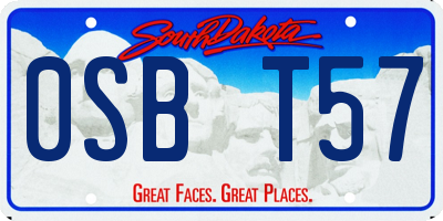 SD license plate 0SBT57