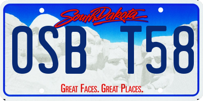 SD license plate 0SBT58