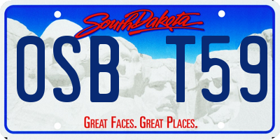 SD license plate 0SBT59