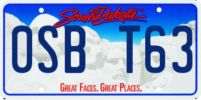 SD license plate 0SBT63