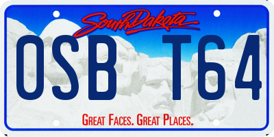 SD license plate 0SBT64