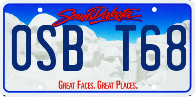 SD license plate 0SBT68