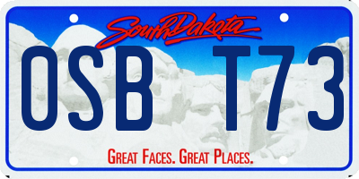SD license plate 0SBT73