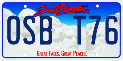 SD license plate 0SBT76