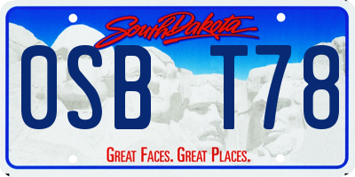 SD license plate 0SBT78
