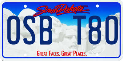 SD license plate 0SBT80