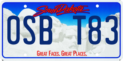 SD license plate 0SBT83
