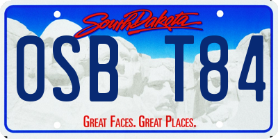 SD license plate 0SBT84