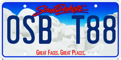 SD license plate 0SBT88