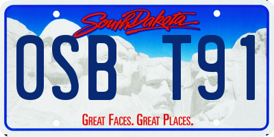 SD license plate 0SBT91