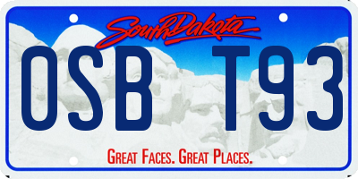 SD license plate 0SBT93