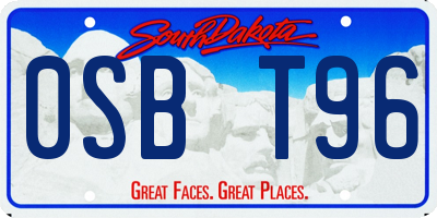 SD license plate 0SBT96