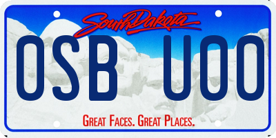 SD license plate 0SBU00