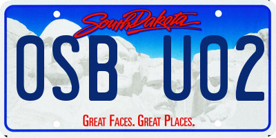 SD license plate 0SBU02