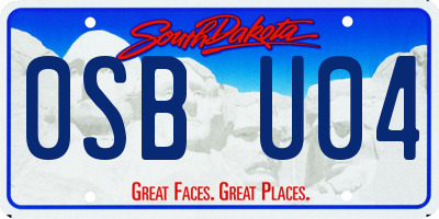 SD license plate 0SBU04