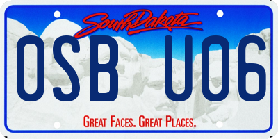 SD license plate 0SBU06