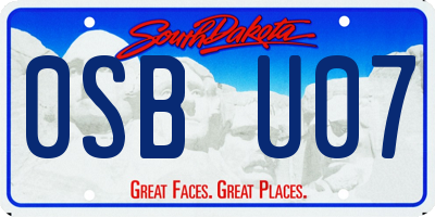 SD license plate 0SBU07