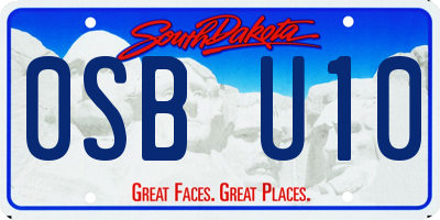 SD license plate 0SBU10