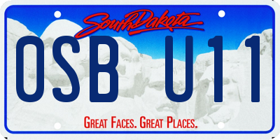 SD license plate 0SBU11