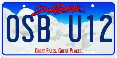 SD license plate 0SBU12
