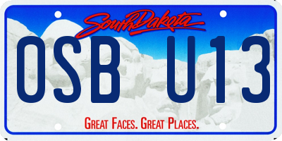 SD license plate 0SBU13