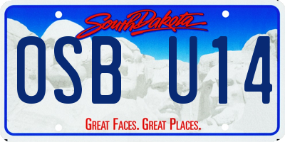 SD license plate 0SBU14