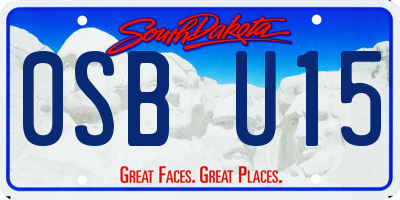 SD license plate 0SBU15