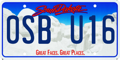 SD license plate 0SBU16