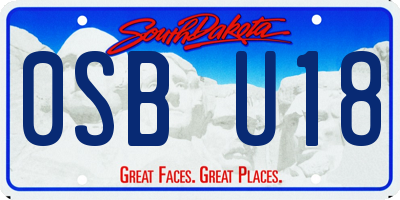 SD license plate 0SBU18