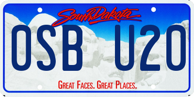 SD license plate 0SBU20