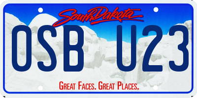 SD license plate 0SBU23