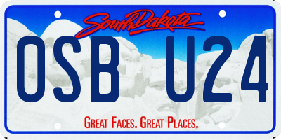 SD license plate 0SBU24