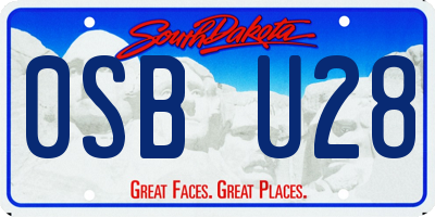 SD license plate 0SBU28
