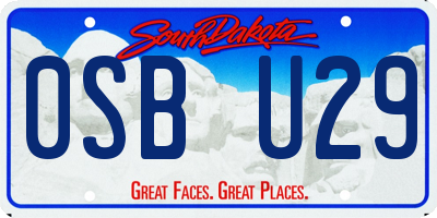 SD license plate 0SBU29