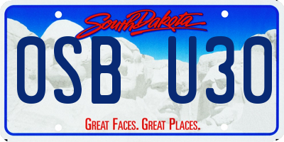 SD license plate 0SBU30