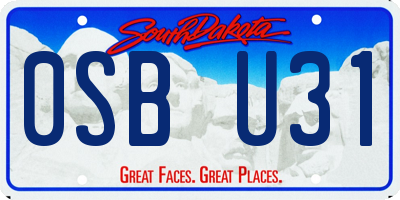 SD license plate 0SBU31