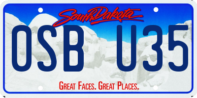 SD license plate 0SBU35