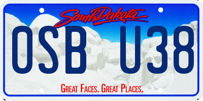SD license plate 0SBU38