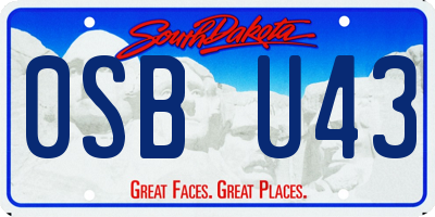 SD license plate 0SBU43