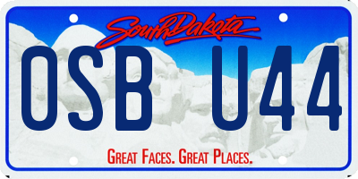 SD license plate 0SBU44