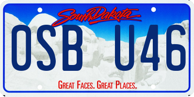 SD license plate 0SBU46