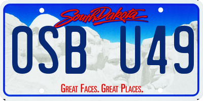 SD license plate 0SBU49
