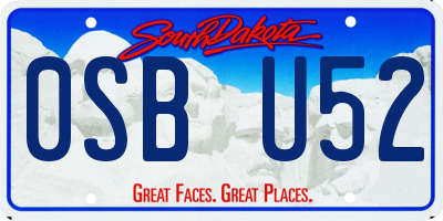 SD license plate 0SBU52