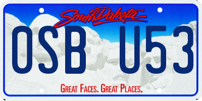 SD license plate 0SBU53