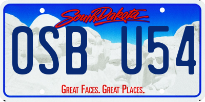 SD license plate 0SBU54