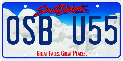 SD license plate 0SBU55