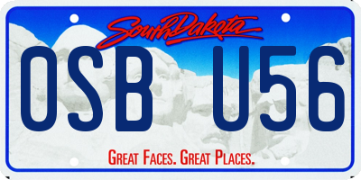 SD license plate 0SBU56