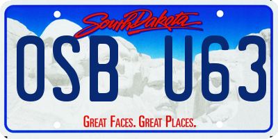 SD license plate 0SBU63