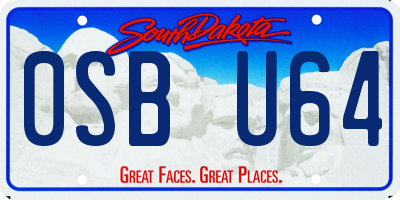 SD license plate 0SBU64